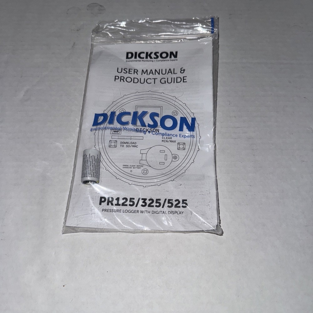 Dickson Pr525 Data Logger,Pressure Range 0 To 500 Psi