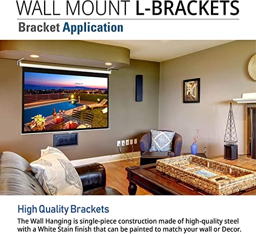 10 Inch Universal Projector Screen L-Bracket Wall Mount Kit, Adjustable White