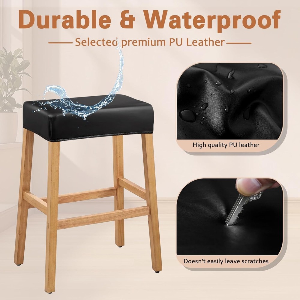 PU Leather Bar Stool Covers Rectangular 100% Waterproof Stool Covers