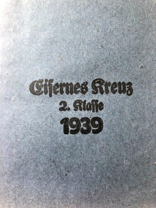 MEDAL WW2 GERMAN IRON CROSS 2ND CLASS 1939 PACKET - CARL FORSTER & GRAF ORIGINAL