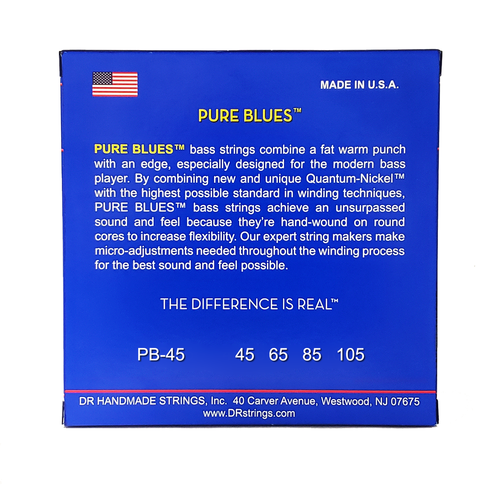 DR Strings Pure Blues Nickel Bass Strings Medium 45-105
