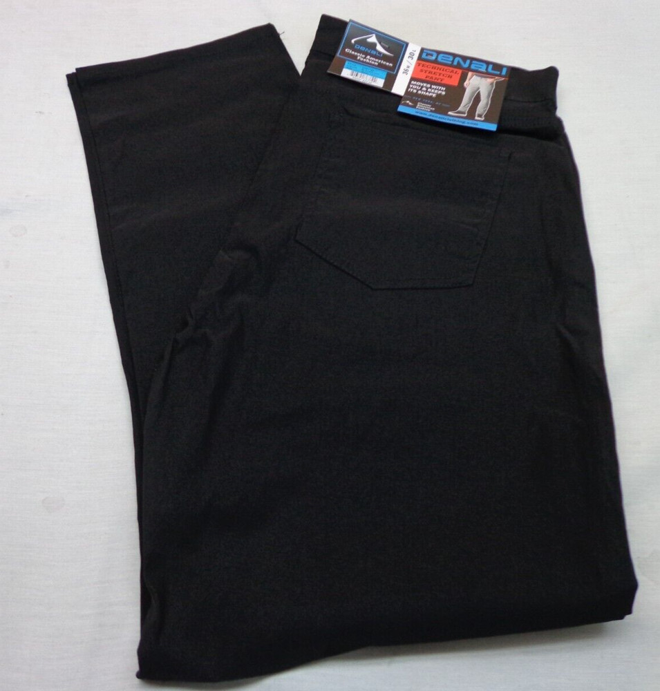 DENALI  BLACK  Soot  Technical Stretch  Pants  NWT 36/30   MSRP $54