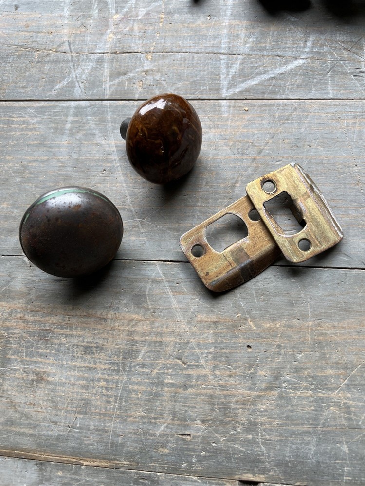 Vintage Door Hardware And Knobs Bronze Brass Iron Mixture