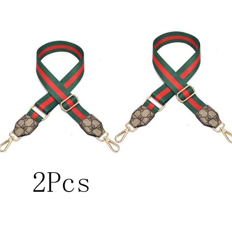2Pcs Red and Green Web Canvas Purse Strap Replacement