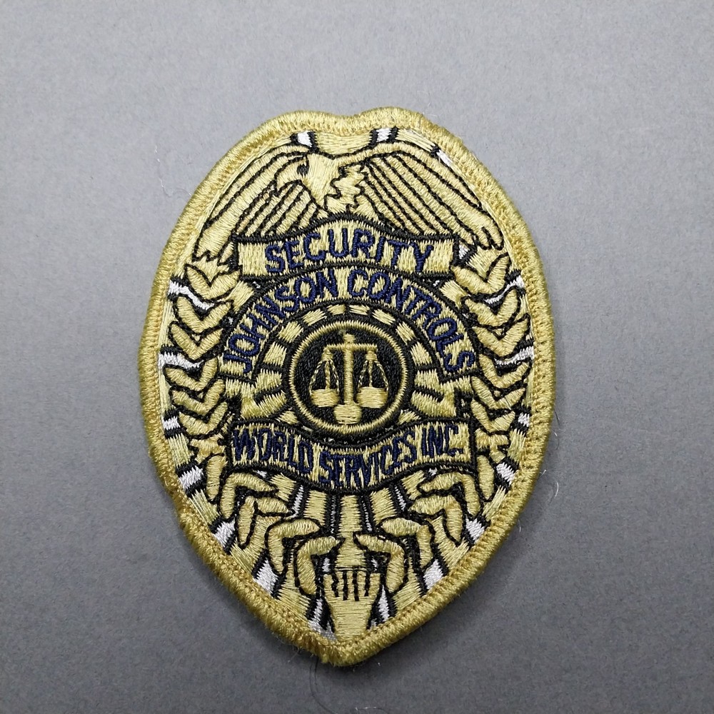 Johnson Controls Gold Tone 3.5" Msnufacturing Security Sew On Patch