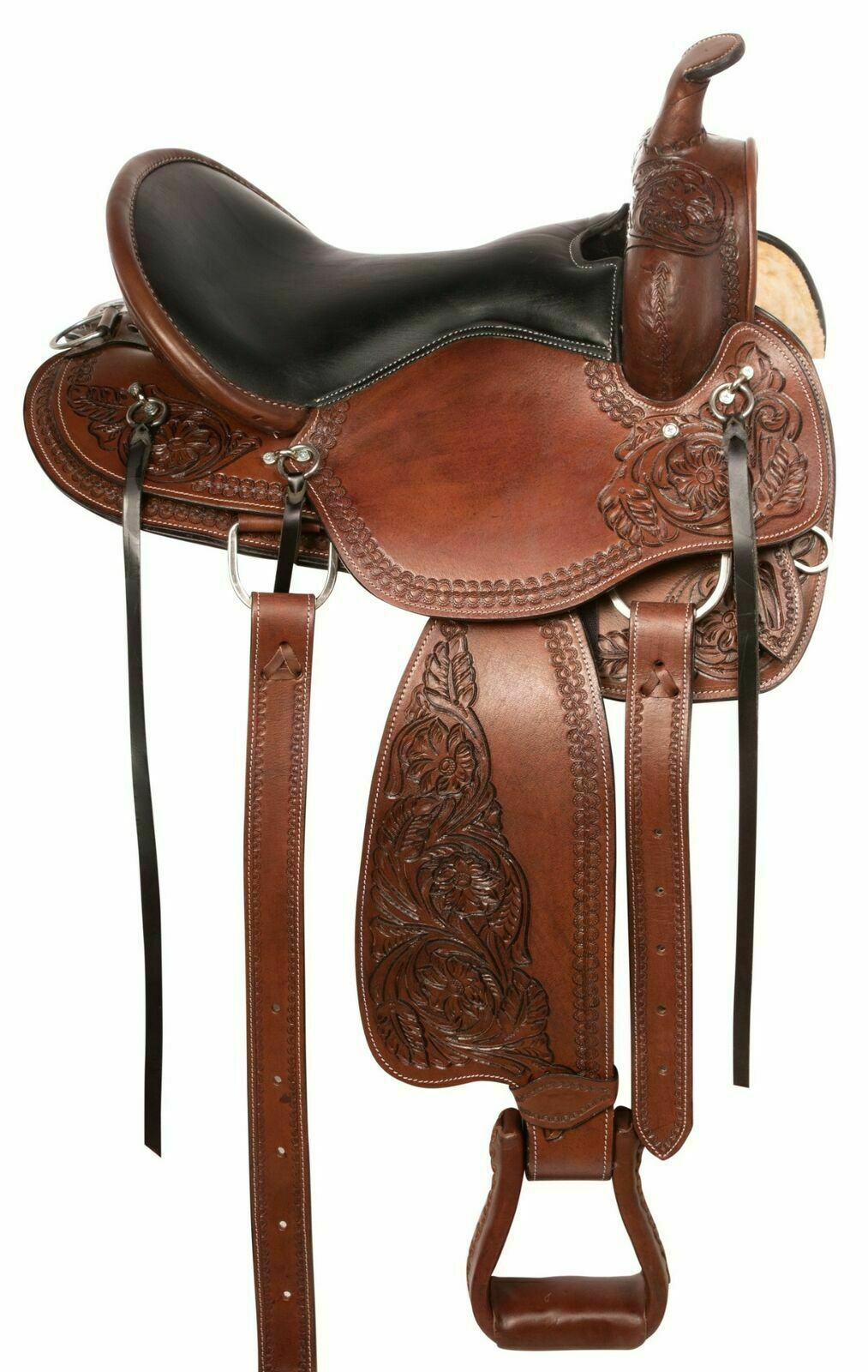 New Horse Saddle Western Trail Gaited Endurance Leather Tack .