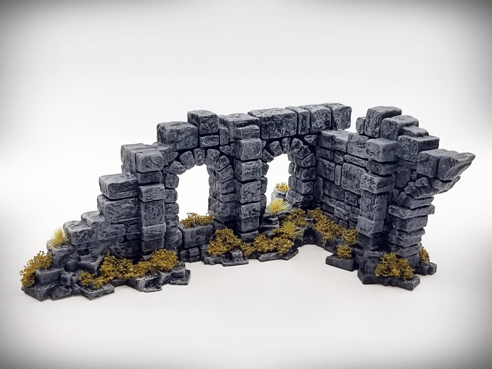 Ruins - Double Arch Window & Half Door (Large) - Tabletop Wargaming RPG terrain