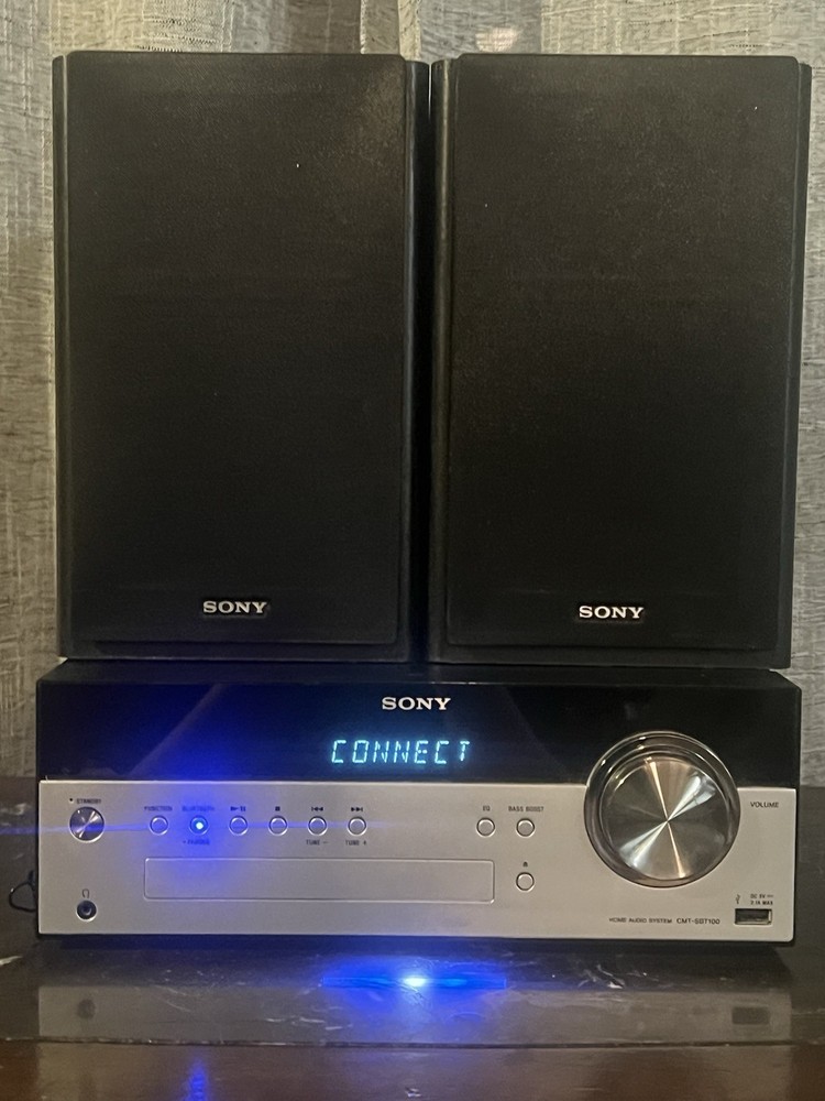 Sony CMT-SBT100 Home Audio System Bluetooth CD Player Black Silver