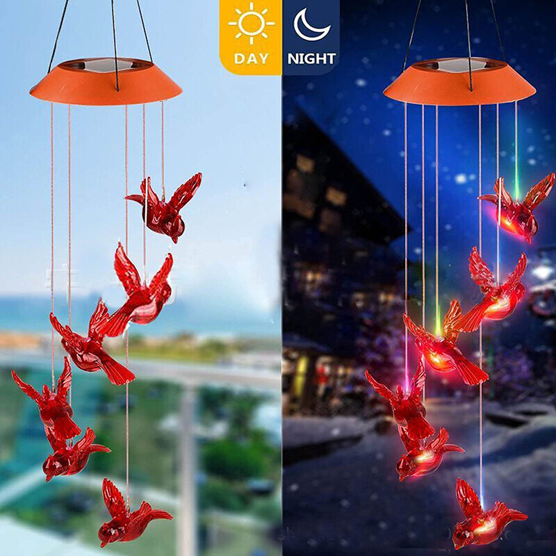 Solar Wind Chimes Lights LED Color Changing Hanging Lamp Garden Home Decor US