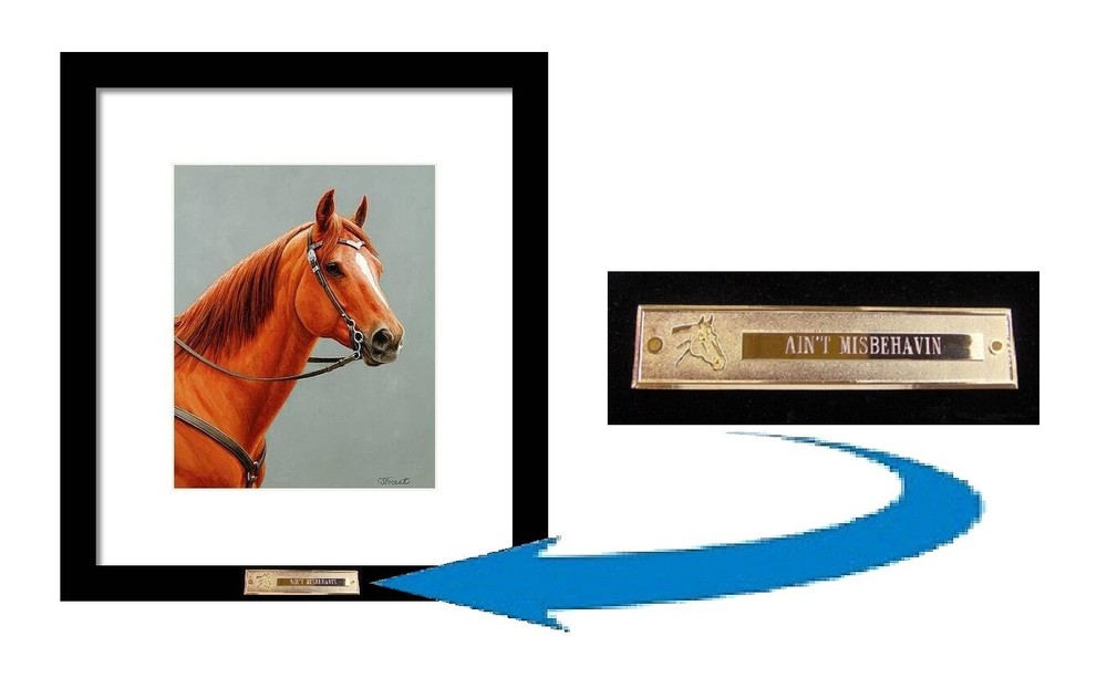 ENGRAVED HORSE TROPHY NAME PLATE - EQUESTRIAN