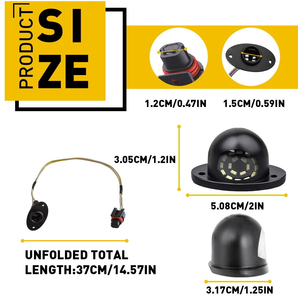 For 1994-2002 Ram 1500 2500 3500 LED License Plate Tag Light With Wire Harness