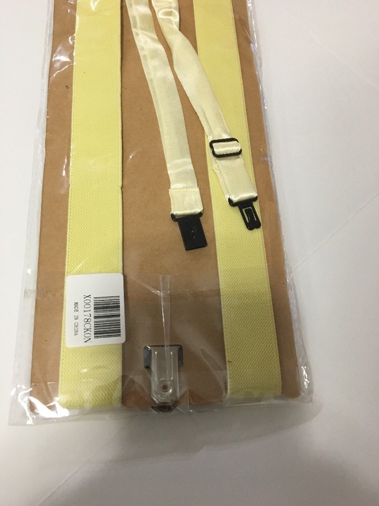 JIERKU Kids Clip On Suspenders Pre Tied Bow Tie Suspenders/Bow Tie Yellow