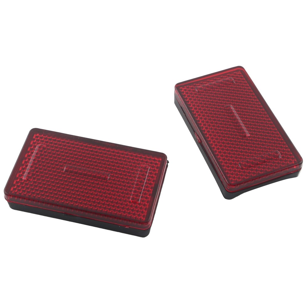 2PCS Red Rectangular Reflector For Universal Motorcycles ATV Dirt Bikes