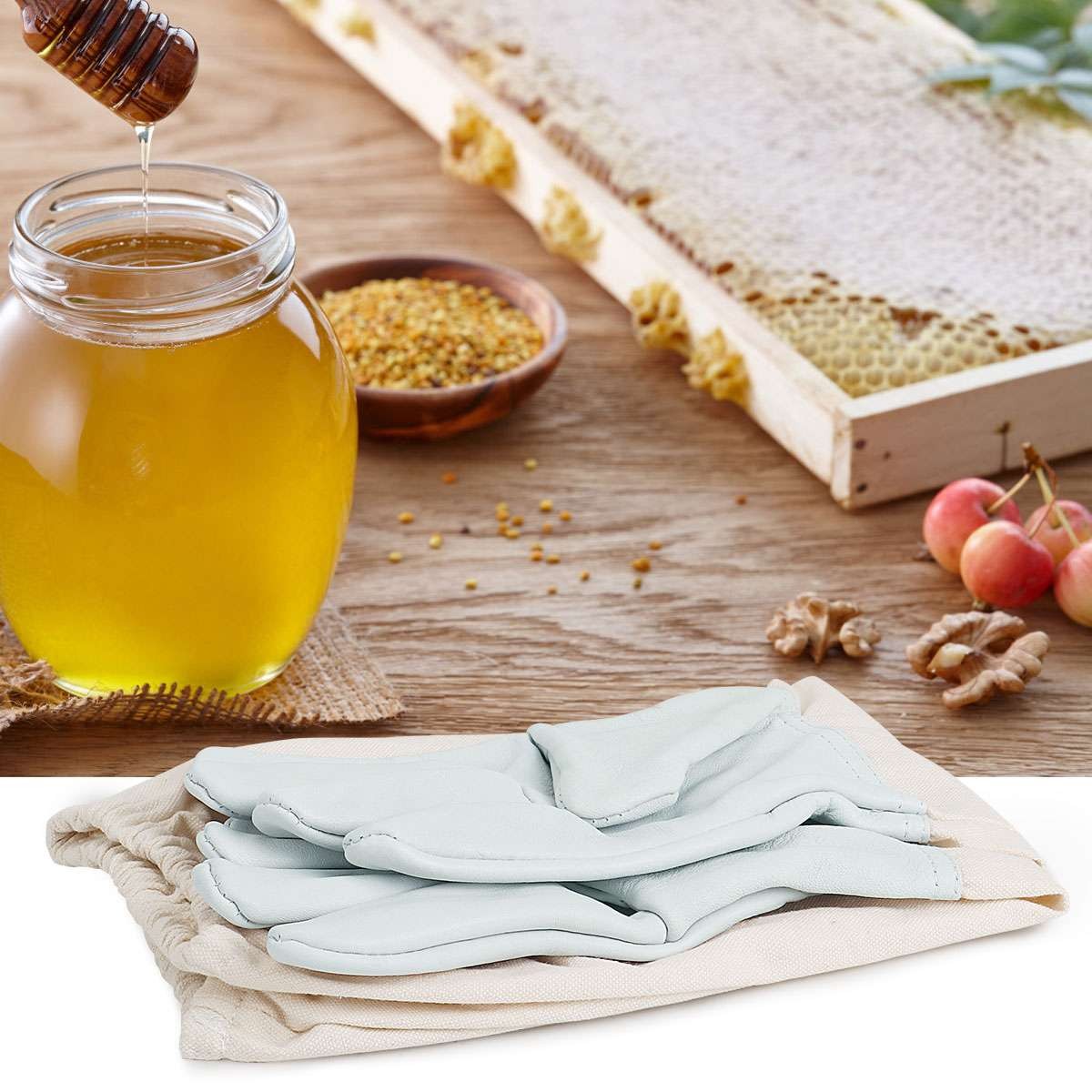 Beekeeping Gloves Goatskin Bee Keeping with Vented Beekeeper Long Sleeve protect