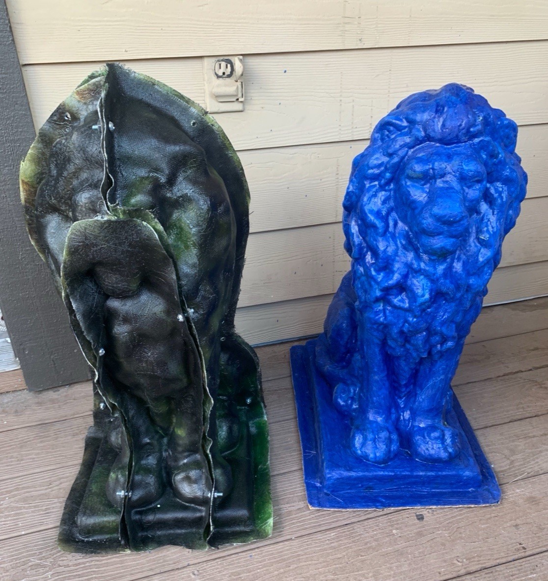 LATEX RUBBER MOLD + Fiberglass casing Large Lion H. 27” YKM-5084A Made In USA