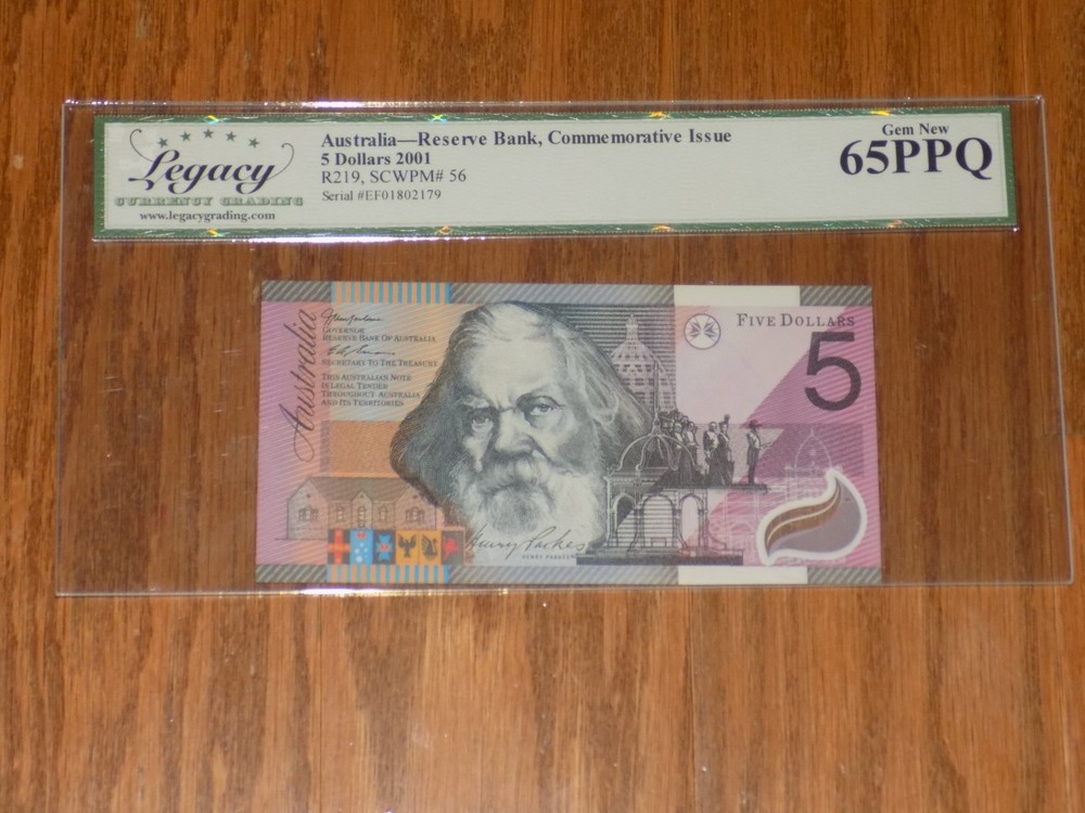 Australia 2001 $5 Banknote Commemorative Issue R219 LEGACY Gem New Unc 65 PPQ