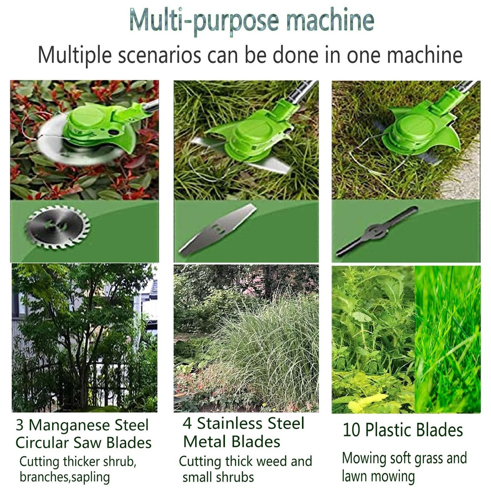 24V 2Ah Battery Powered Weed EaterString Trimmer with 2 Batteries