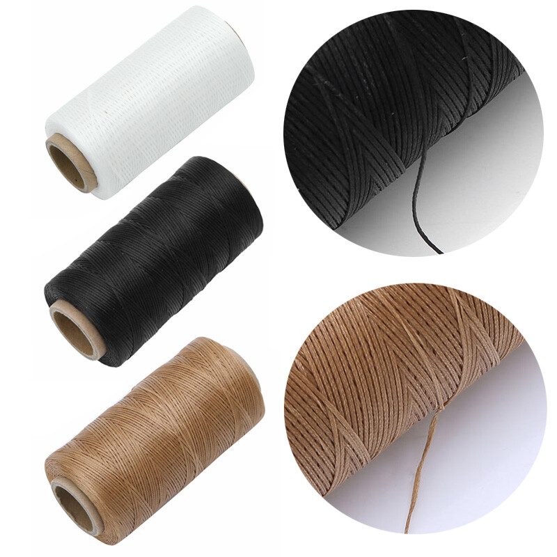 Waxed Thread 1mm/284 Yard Flat Polyester Cord Sewing Stitching Leather Craft DIY