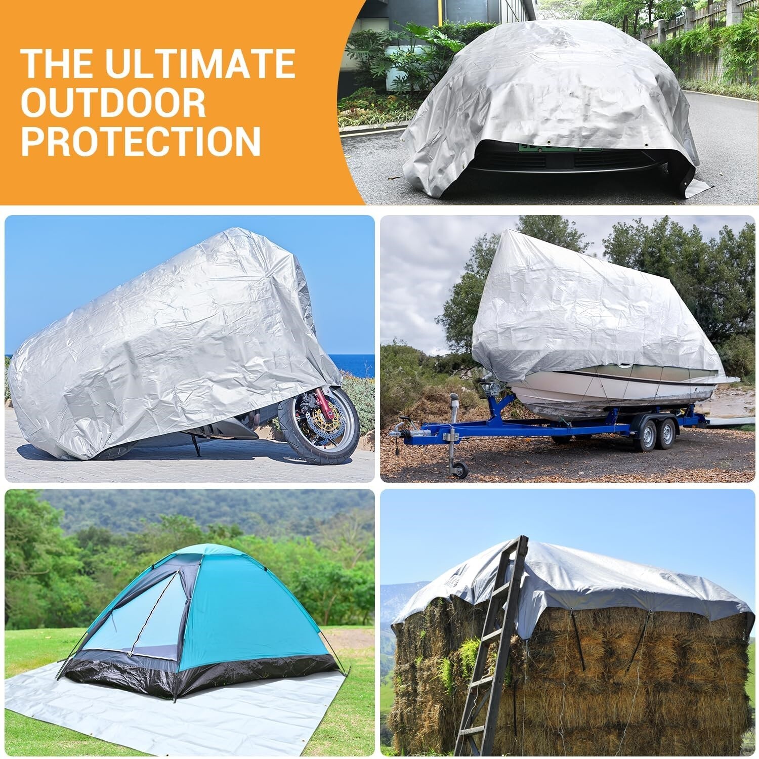 18 Mil 16 Mil True Finished Size Heavy Duty Poly Tarp Cover Waterproof Tarpaulin