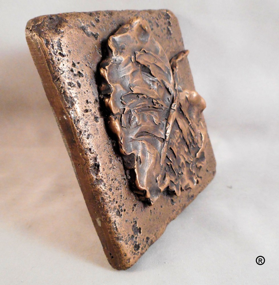 Bronze 4"x4" Leaf #2 Wall Tile
