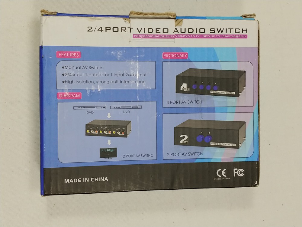 Duttek 2/ 4 Port Video Audio Switch