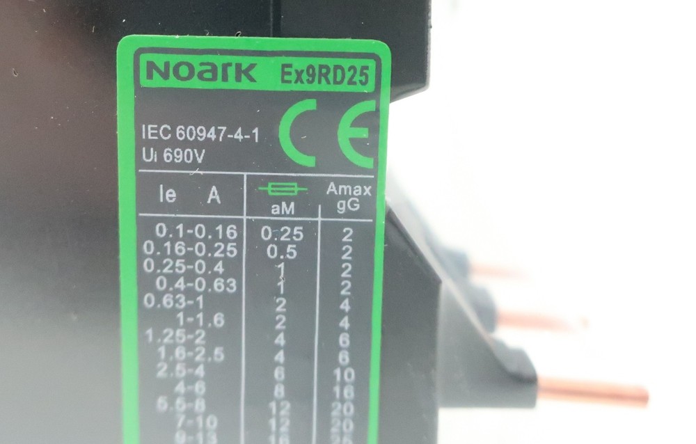 Noark EX9RD25A1.6 Overload Relay 1-1.6a Amp
