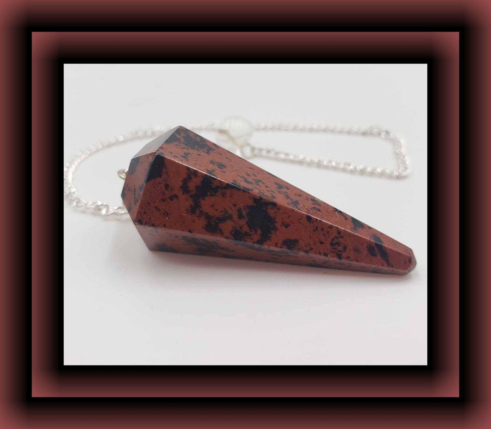 2 OBSIDIAN DOWSING PENDULUMS, MAHOGANY OBSIDIAN PENDULUMS