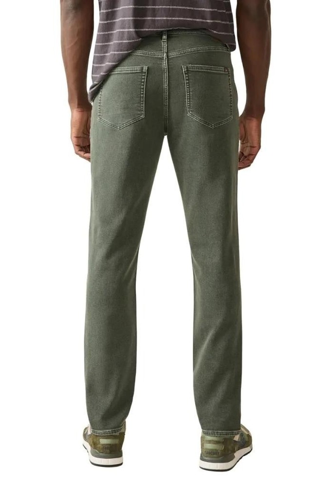 Faherty Terry Five-Pocket Stretch Jean in Fall Olive Size 35
