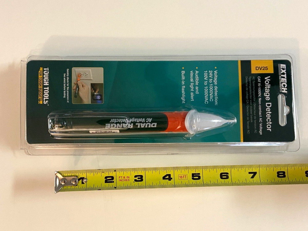 EXTECH DV25 Dual Range AC Electrical Voltage Detector Ticker Tool Flashlight