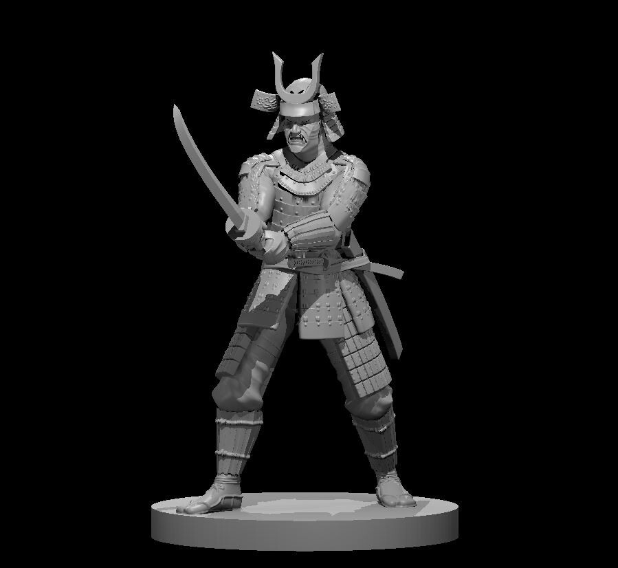 Samurai Fighter Adventurer 28mm Scale DND D&D Wargame Tabletop Mini