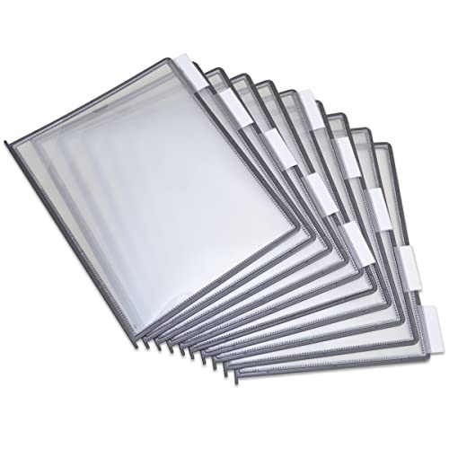 AdjustaView Easy-Load Replacement Pockets 10-Pack, Black Pockets & Tabs Black