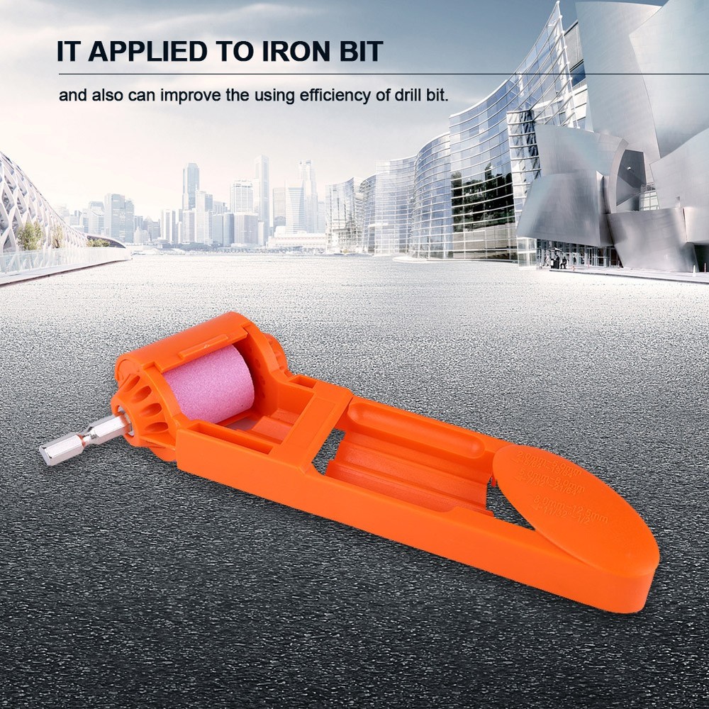 Orange Drill Bit Sharpener Corundum Grinding Wheel Wood Process Tool New