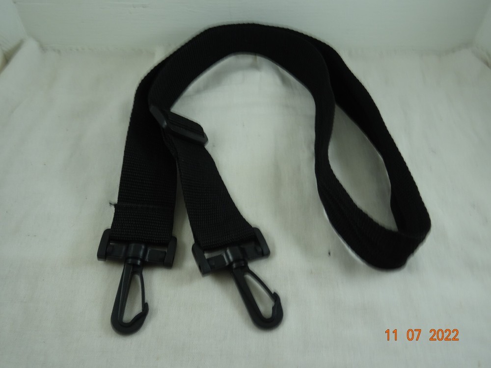 Luggage Camera Strap Double Clasp ends Black 1.5" x 46" adj