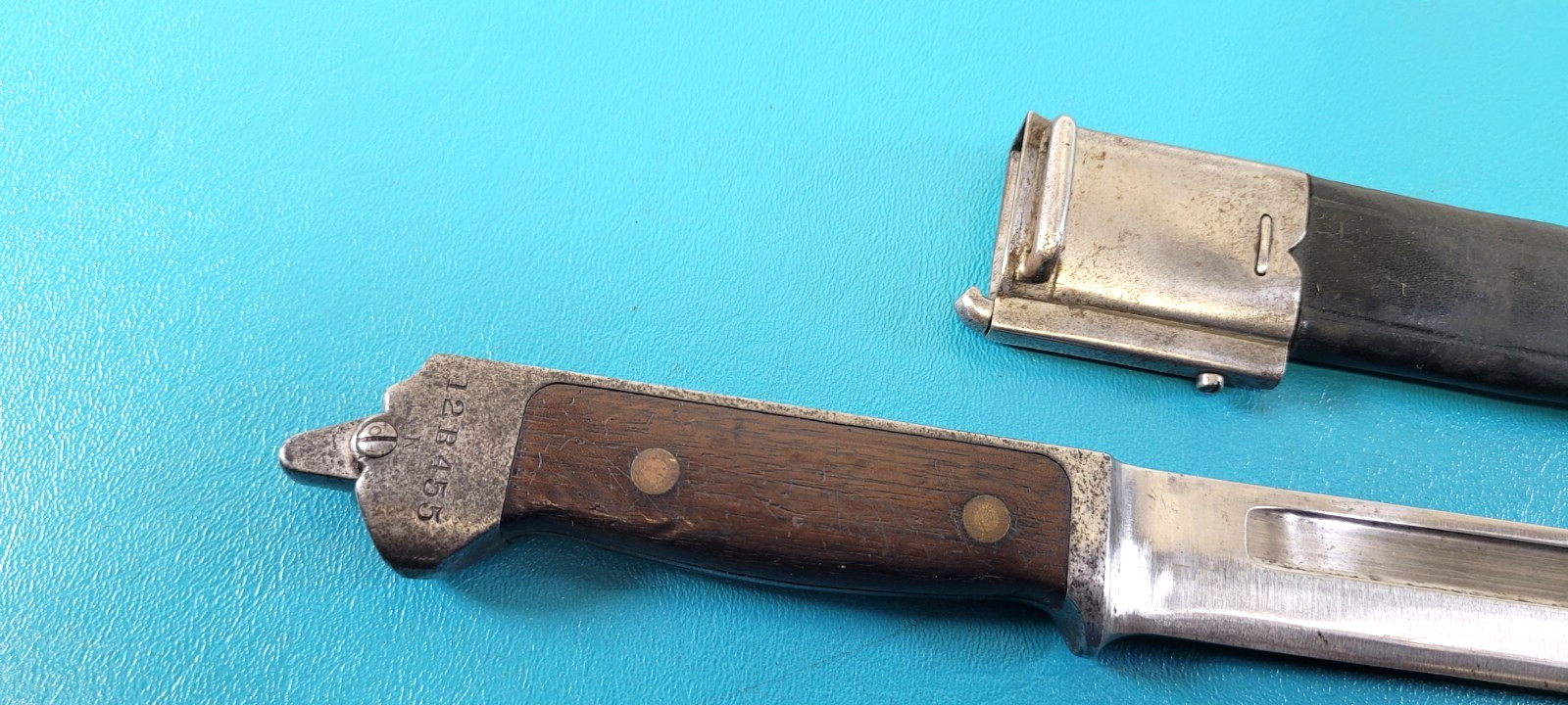 Danish Model 1889 Krag Jorgensen Rifle Bayonet Knife + Scabbard Denmark TR154