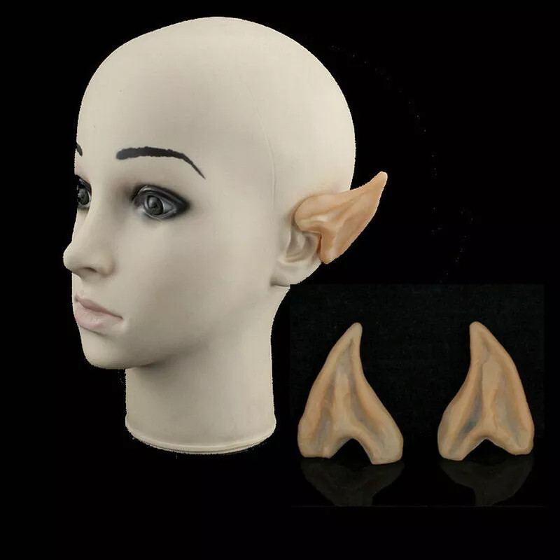 Elf Ears Fairy Cosplay Prosthetic Pair Tan Pale Brown New