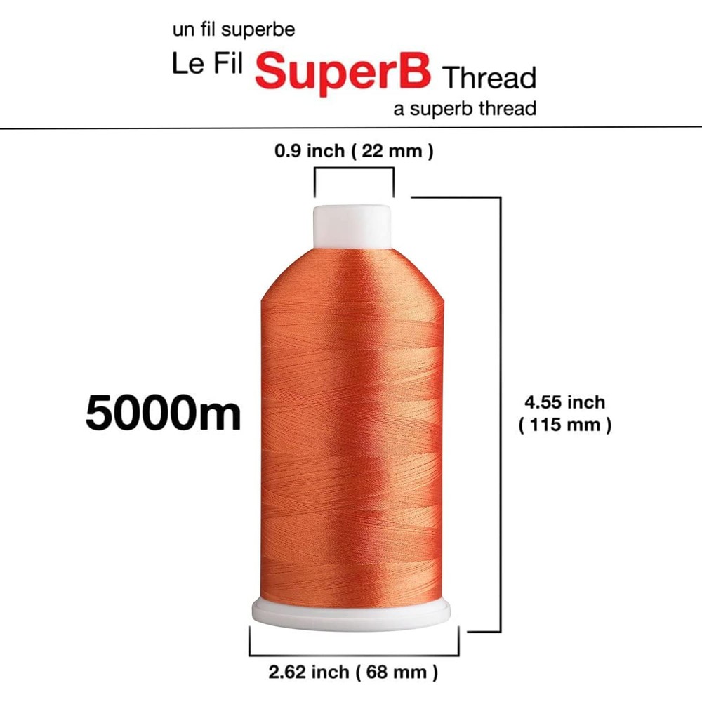 Super B 40wt Polyester Embroidery Thread 5000m Spool Burnt Orange