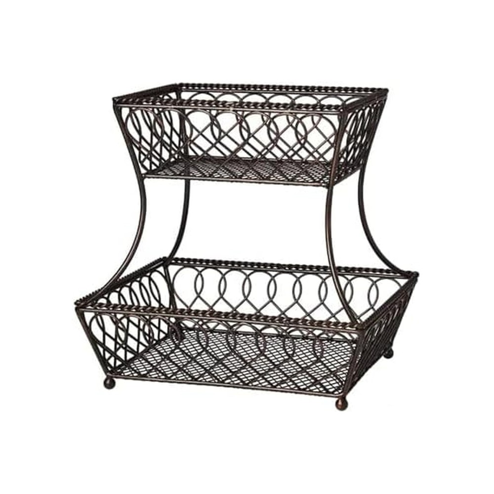 Gourmet Basics by Mikasa Loop and Lattice 2-Tier Rectangular Me... FAST USA SHIP