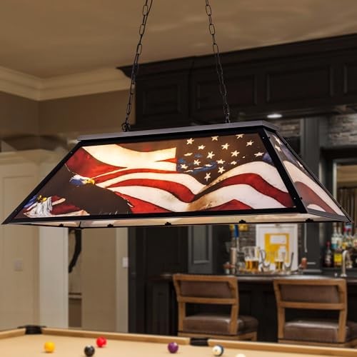 Tiffany-Style Pool Table Light 3 Light, 43.3'' Billiards Light No Shadow