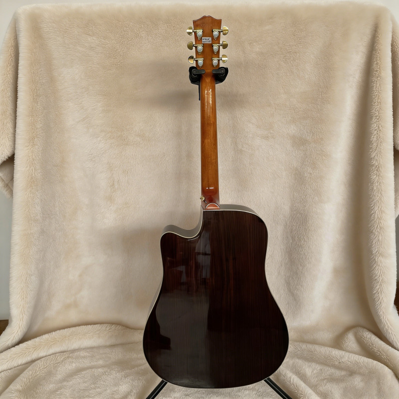 Cutting acoustic electric guitar hummingbird cherry burst pickups bone nut