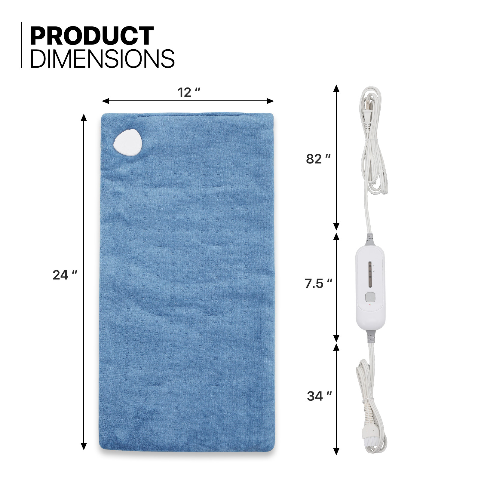 24"x12" Electric Heating Pad Auto-Off Muscle Cramp Back Pain Knee Relief Warmer