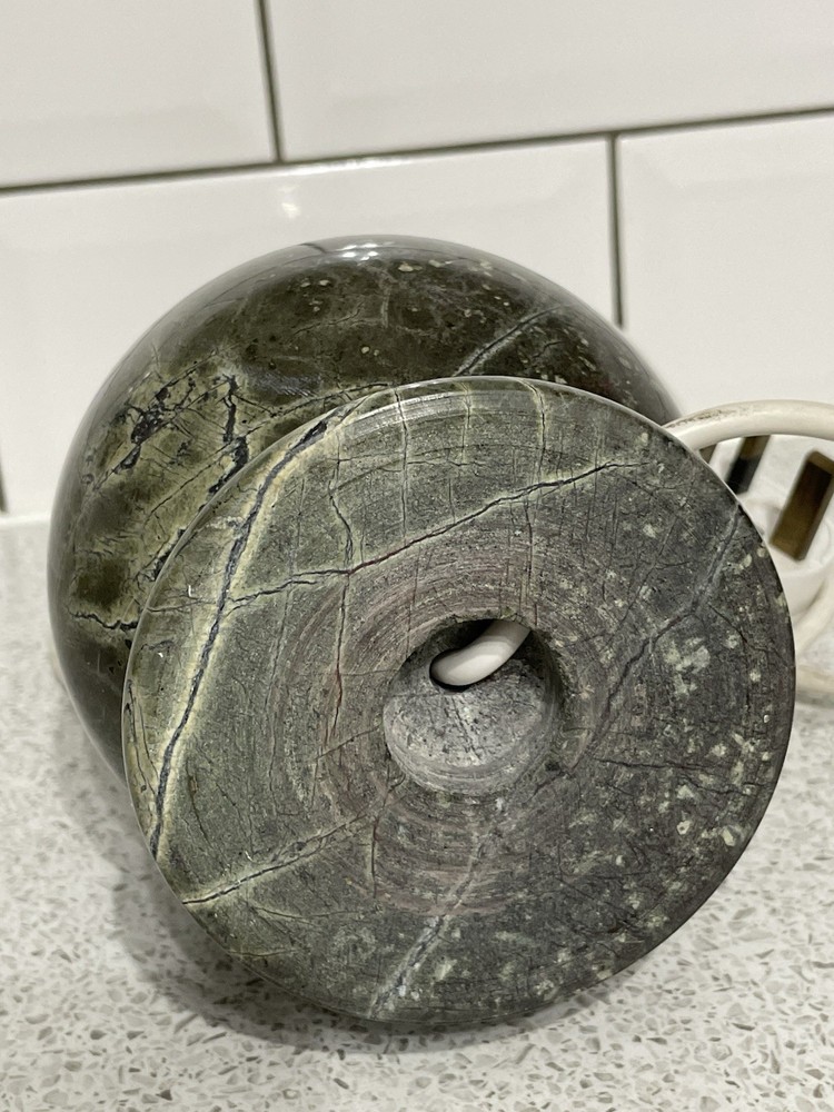 LARGE HEAVY POLISHED & TURNED CORNISH SERPENTINE LAMP BASE THE LIZARD, CORNWALL