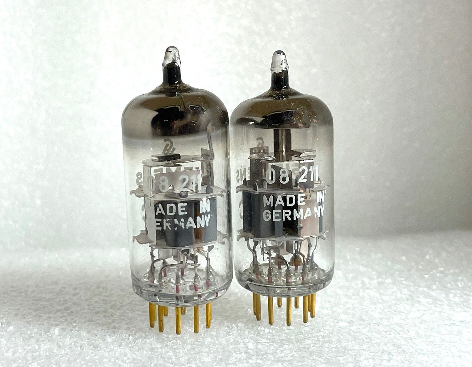 2 NOS tubes E88CC 6922 Siemens Munich 1963 "A3 8C" matched pair Lot08 211