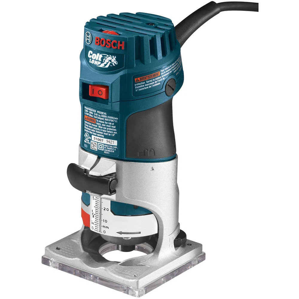 Bosch 1 Hp Colt Variable Speed Palm Router Kit Refurbished