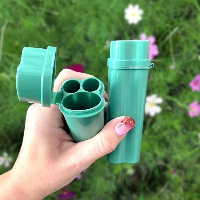 Pre-roll storage container - black - hold 2 pre-roll cigarettes and 1 lighter