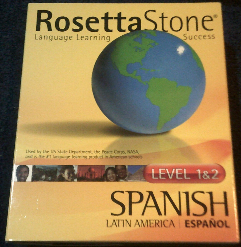Rosette Stone Spanish Level 1 & 2,  2004 Personal Edition CD-ROM for Windows & M