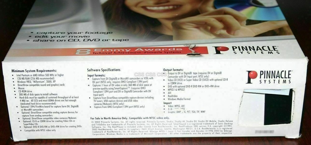 Pinnacle Studio Version 8 Professional Movie Making System Computer Software