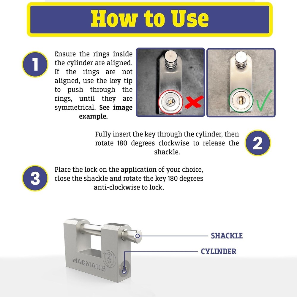Heavy Duty Weatherproof Gate Lock - High Security Padlock