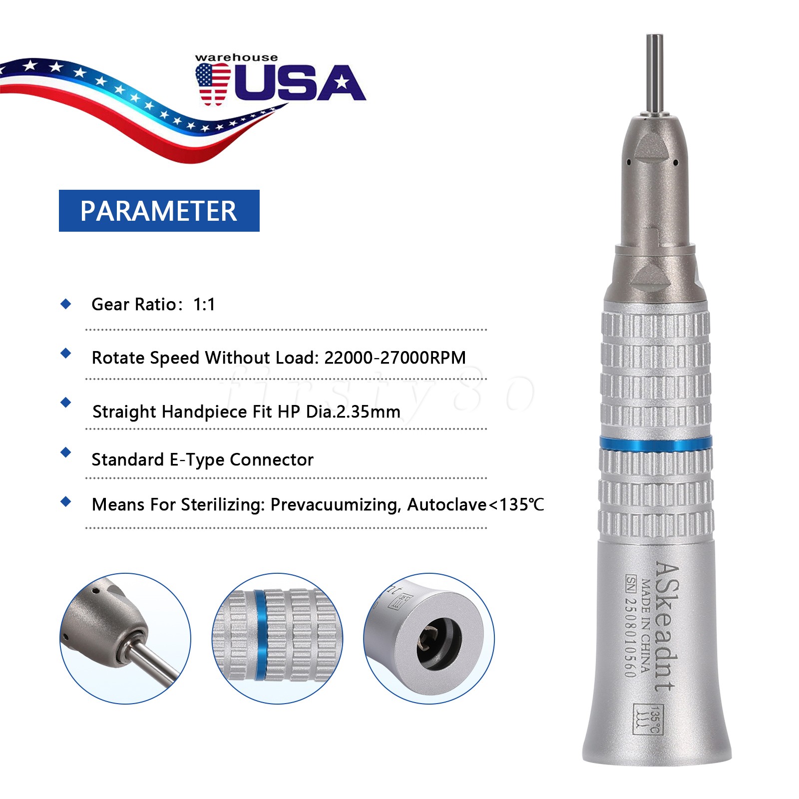 Estilo NSK Dental Contra Angulo Baja Velocidad Pieza de Mano Low Speed Handpiece