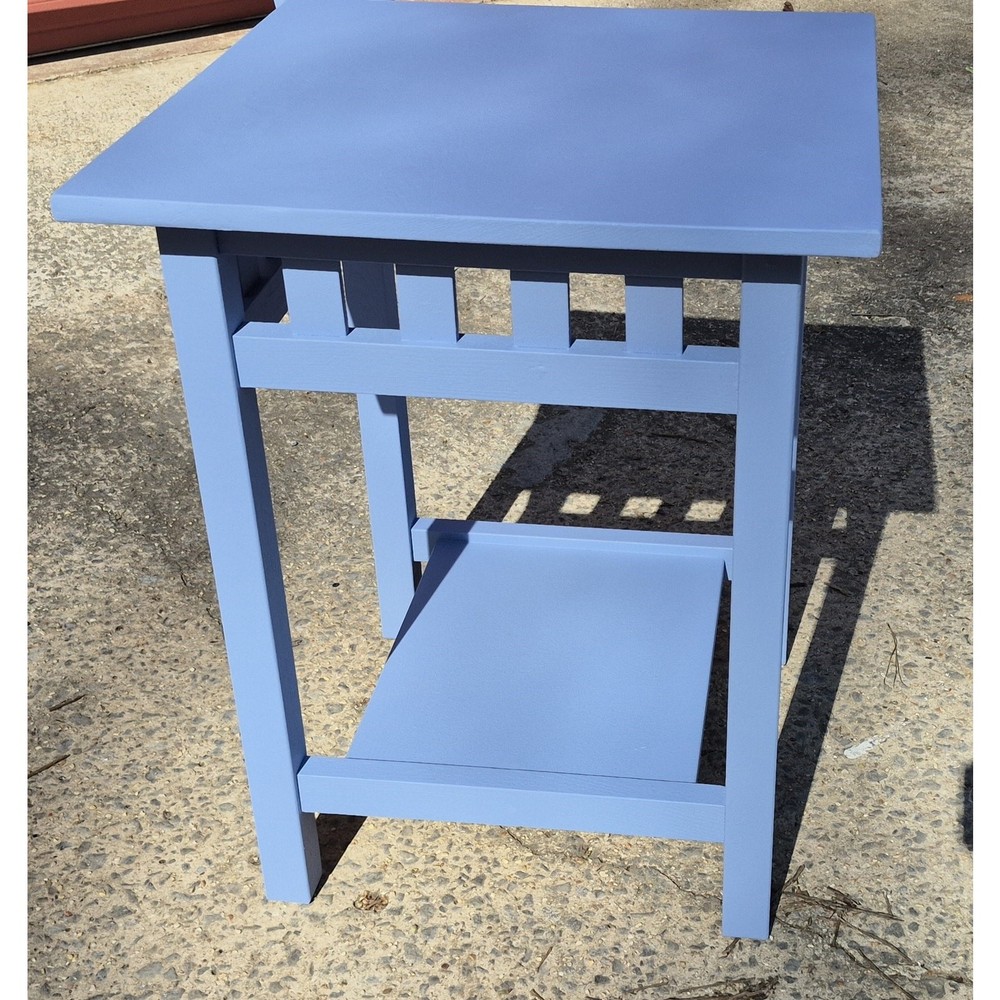 Queen Full Matching Bedroom Set Headboard Side Table Night Stand Periwinkle Blue