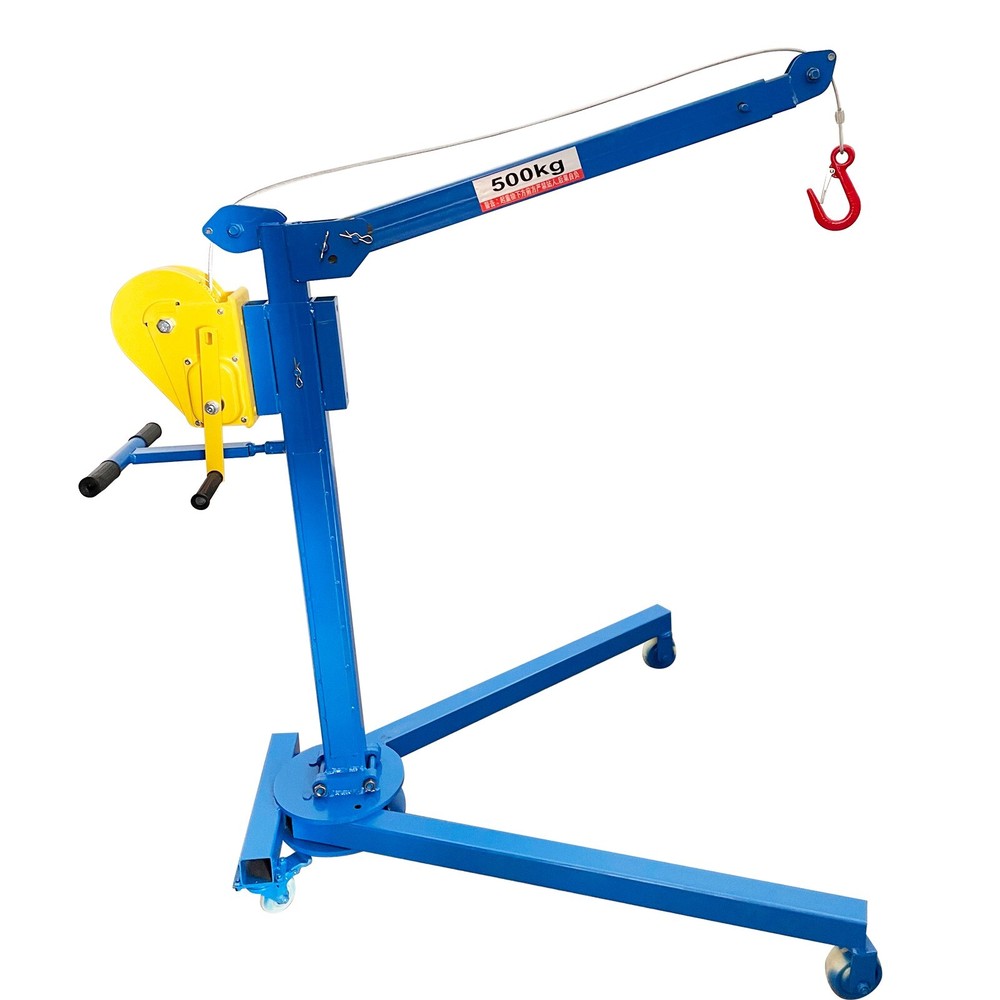 Small Portable Folding Elevator Hoist Lifting Machine Hand Crane Max. 1100LBS